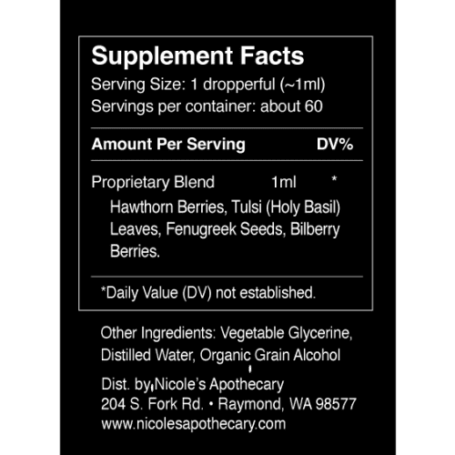 Nicoles Apothecary Heart Health Blend Tincture supplement facts