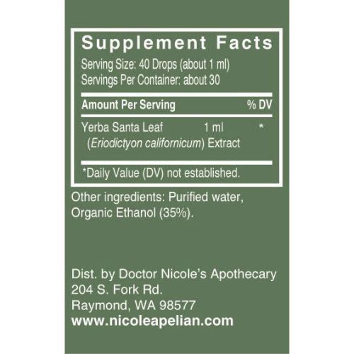 Yerba Santa supplement facts